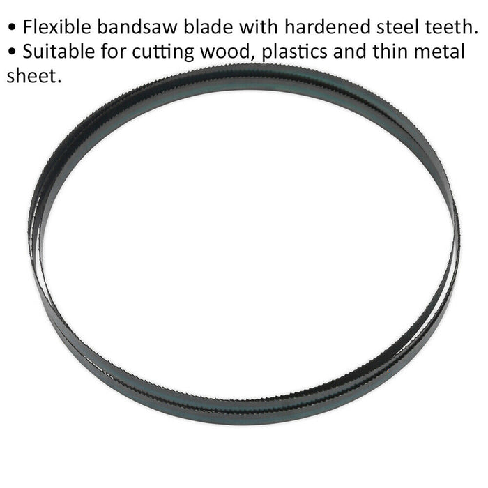 2240 x 12 x 0.6mm Bandsaw Blade Hardened Steel Teeth 10 TPI Wood Plastic Metal Loops