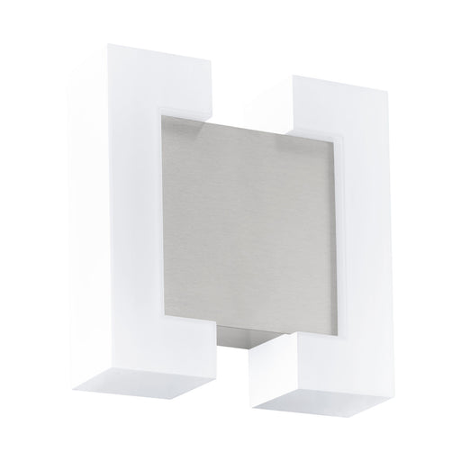 IP44 Outdoor Wall Light Satin Nickel Diffused White 4.8W Built in LED Loops