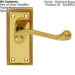 PAIR Reeded Design Scroll Lever on Latch Backplate 112 x 48mm Polished Brass Loops