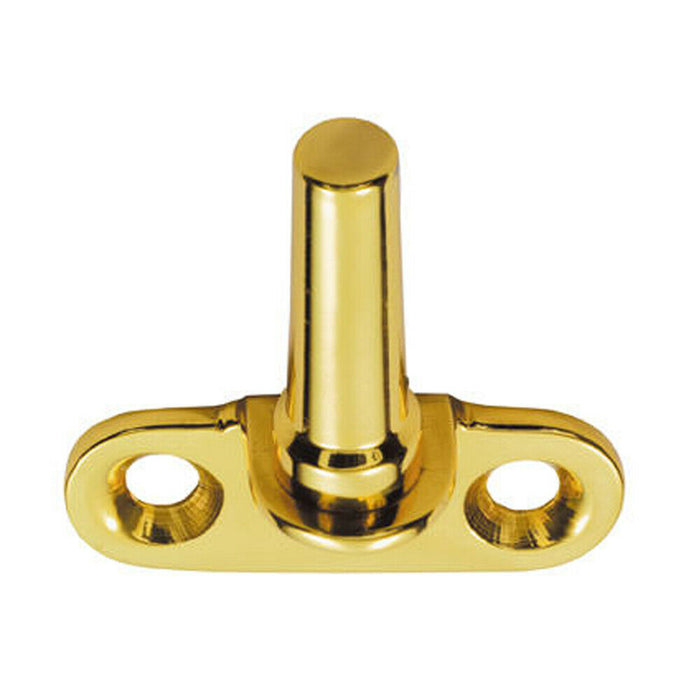 Flush Fitting Cranked Window Casement Pin 25mm Fixing Centres Polished Brass Loops