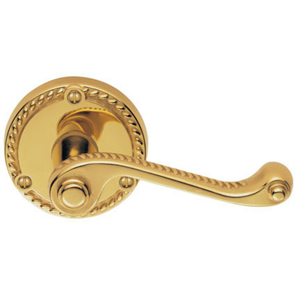 PAIR Georgian Scroll Handle on Round Rose Rope Design Pattern Polished ...