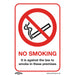 1x NO SMOKING (ON PREMESIS) Safety Sign - Self Adhesive 148 x 210mm Sticker Loops