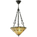 Tiffany Glass Hanging Ceiling Pendant Light Bronze Round Amber Lamp Shade i00128 Loops