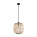 Hanging Ceiling Pendant Light Black & Wicker Cage 1 x 28W E27 Feature Lamp Loops