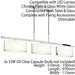 Semi Flush Ceiling Light Chrome Height Adjustable 3 Bulb Hanging Pendant Lamp Loops