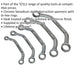 5pc Obstruction Spanner Set - Offset Angled 12 Point Metric Bi-Hex Ring Wrench Loops