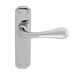 Door Handle & Latch Pack Chrome Heavy Duty Prism Lever Backplate 180 x 40mm Loops