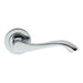 PAIR Scroll Shaped Handle on 50mm Round Rose Concealed Fix Polished Chrome Loops