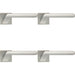 4x PAIR Modern Angled Handle on Square Rose Concealed Fix Satin Chrome Loops