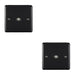 2 PACK MATT BLACK Single Aerial Coaxial Socket Female Wall Plate Black Trim Loops