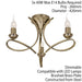 Eaves Semi Flush Ceiling Chandelier 3 Lamp Brushed Brass Curved Multi Arm Light Loops