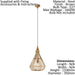 Hanging Ceiling Pendant Light Pear Wicker Shade 1 x 60W E27 Hallway Feature Loops