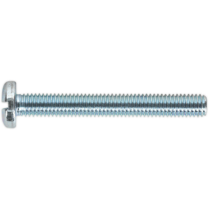 50 PACK Zinc Pan Head Slot Machine Screw - 0.8mm Pitch - M5 x 50mm - DIN 85 Loops