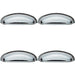 4x Shaker Cup Pull Handle 124 x 35mm 96mm Fixing Centres Polished Chrome Loops