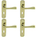 4x PAIR Heavy Duty Handle on Angular Lock Backplate 180 x 40mm Stainless Brass Loops