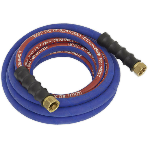 Extra Heavy Duty Air Hose with 1/2 Inch BSP Unions - 5 Metre Length - 13mm Bore Loops
