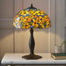Medium Tiffany Glass Floral Table Lamp - Dark Bronze Finish - 60W E27 GLS LED Loops