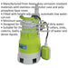 Submersible Dirty Water Pump - 225L/Min - Automatic Cut Out - 750W Motor - 230V Loops