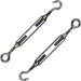 2x 6mm Hook & Eye Straining Screw Turnbuckle Galvanised Steel Wire Rope Tension Loops