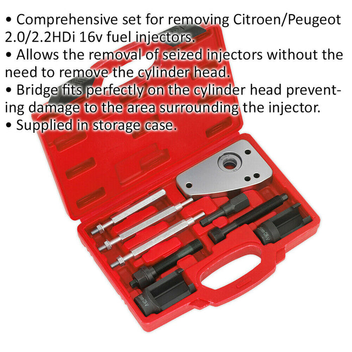 Diesel Injector Puller Set - For Citroen & Peugeot - Seized Injector Removal Loops