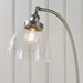 Floor Lamp Light - Brushed Silver Paint & Clear Glass - 40W E27 - Standing Loops