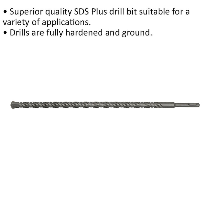 19 x 450mm SDS Plus Drill Bit - Fully Hardened & Ground - Smooth Drilling Loops