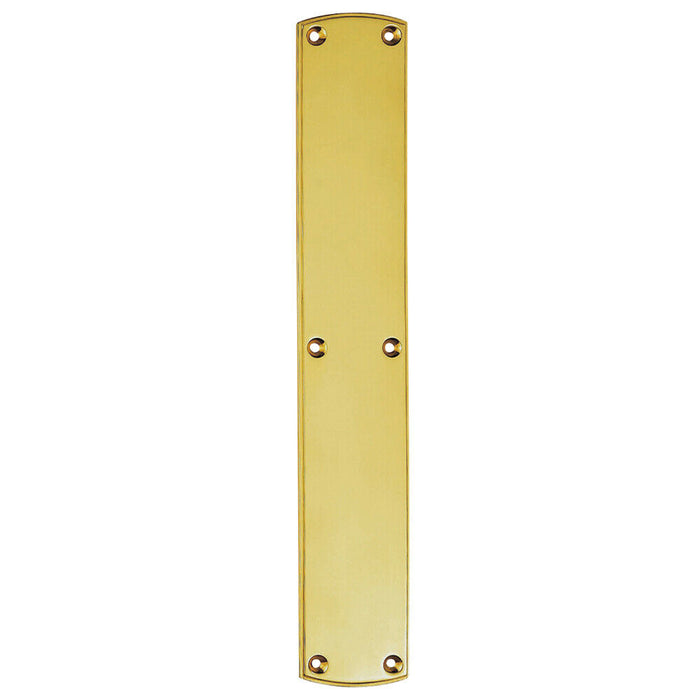 2x Large Traditional Door Finger Plate 457 x 75mm Polished Brass Push Plate Loops