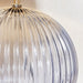 Table Lamp Smokey Grey Ribbed Glass & Charcoal Linen 40W E27 Base & Shade Loops