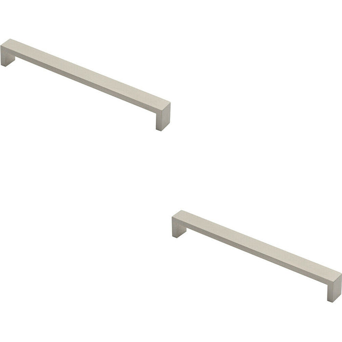 2x Rectangular D Bar Pull Handle 232 x 20mm 242mm Fixing Centres Stainless Steel Loops