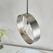Hanging Ceiling Pendant Light Brushed Nickel Hoop Shade Industrial Chic Lamp Loops