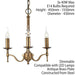 Avery Ceiling Pendant Chandelier Light 3 Lamp Antique Brass Curved Candelabra Loops