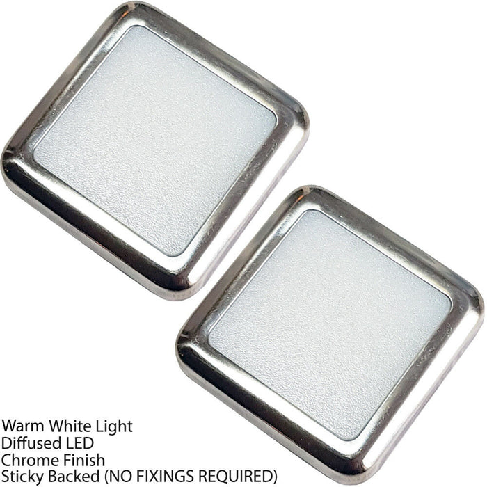 Square LED Plinth Light Kit 2 WARM WHITE Spotlights Kitchen Bathroom Floor Panel Loops