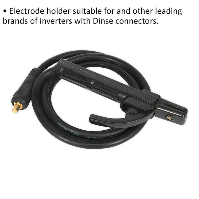 MMA Electrode Holder - 2m x 25mm² Cable - Dinse Connector - AC/DC Power Source Loops