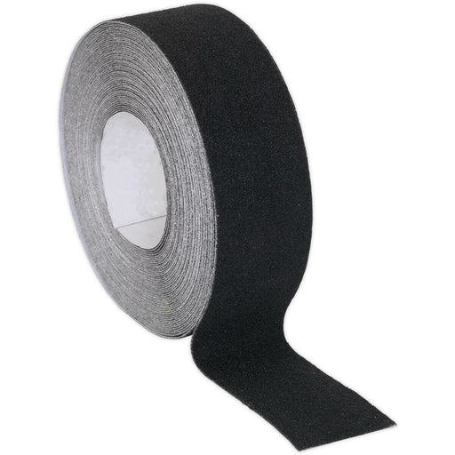 50mm x 18m Black Anti Slip Tape - Slippery Wet Steps Surfaces Self Adhesive Roll Loops