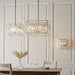 Hanging Ceiling Pendant Light Chrome & Crystal Gorgeous Modern Square Box Shade Loops