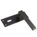 2x PAIR Straight Square Handle on Slim Lock Backplate 150 x 50mm Matt Black Loops