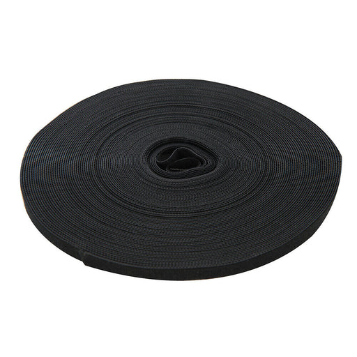 10mm x 25m BLACK Hook & Loop Self Wrapping Tape Cable Tidy Management Grip Wrap Loops