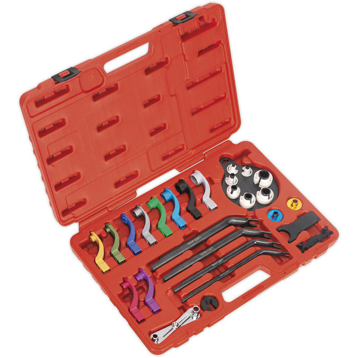 27 Piece Fuel & Air Conditioning Disconnection Tool Kit - Air Hose & Fuel Lines Loops