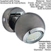 2 PACK Wall Spot Light Round Colour Nickel Chrome Shade GU10 1x3W Included Loops