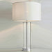 Touch Dimmable Table Lamp Nickel Glass White Shade Modern Bedside Feature Light Loops