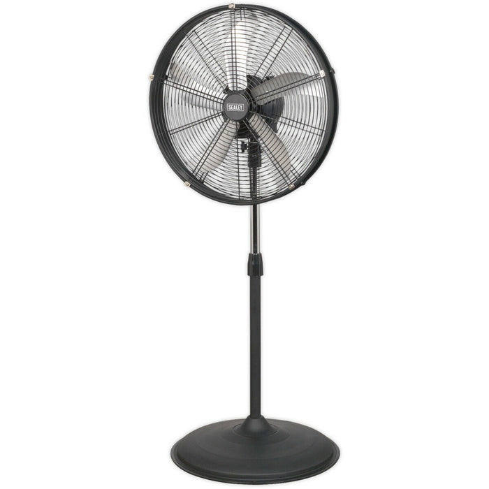 Industrial 20" Oscillating Pedestal Fan - 3 Speed - High Velocity - Guarded Loops