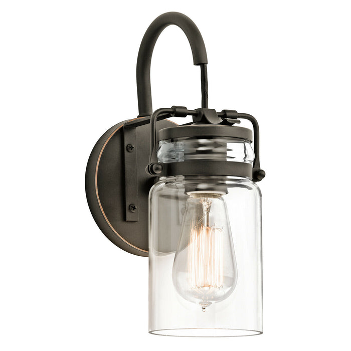 Wall Light Vintage Style Canning Jars Clear Glass Shade Olde Bronze LED E27 60W Loops