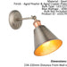 Wall Light Aged Pewter & Aged Copper Plate 10W LED E27 Living Room e10179 Loops