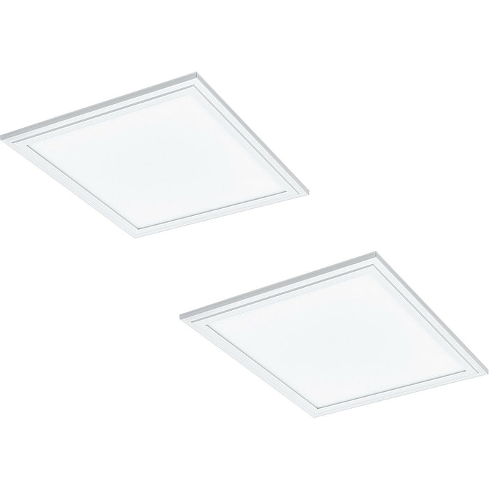 2 PACK Flush Ceiling Panel Light White Sqaure Tile 16W Built in LED 4000K Loops