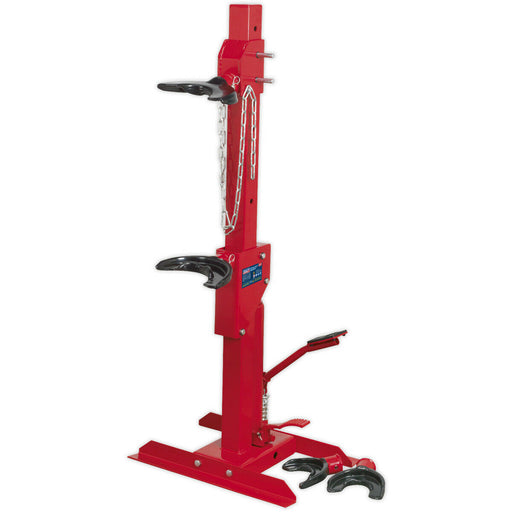 1500kg Hydraulic Coil Spring Compression Station - Standing Foot Pump 80-175mm Loops