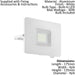 IP65 Outdoor Wall Flood Light White Adjustable 30W Built in LED Porch Lamp Loops