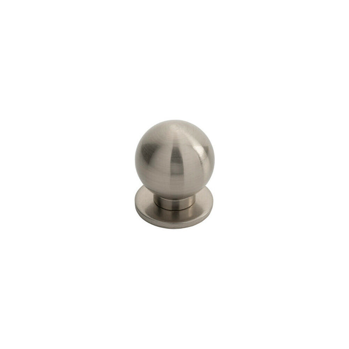 Small Solid Ball Cupboard Door Knob 30mm Dia Satin Nickel Cabinet Handle Loops