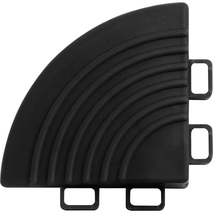 4 PACK Heavy Duty Floor Tile - PP Plastic - 60 x 60mm - Black Corner Piece Loops