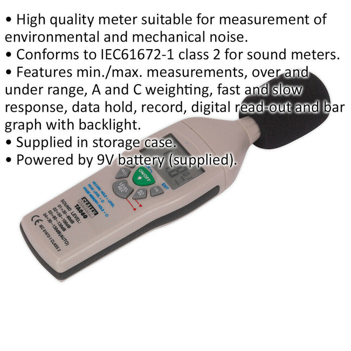 Sound Level Decibel Meter - High Quality Noise Measuring Tool - Digital Read Out Loops