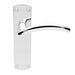 2x Arched Lever on Latch Backplate Door Handle 170 x 42mm Polished Chrome Loops